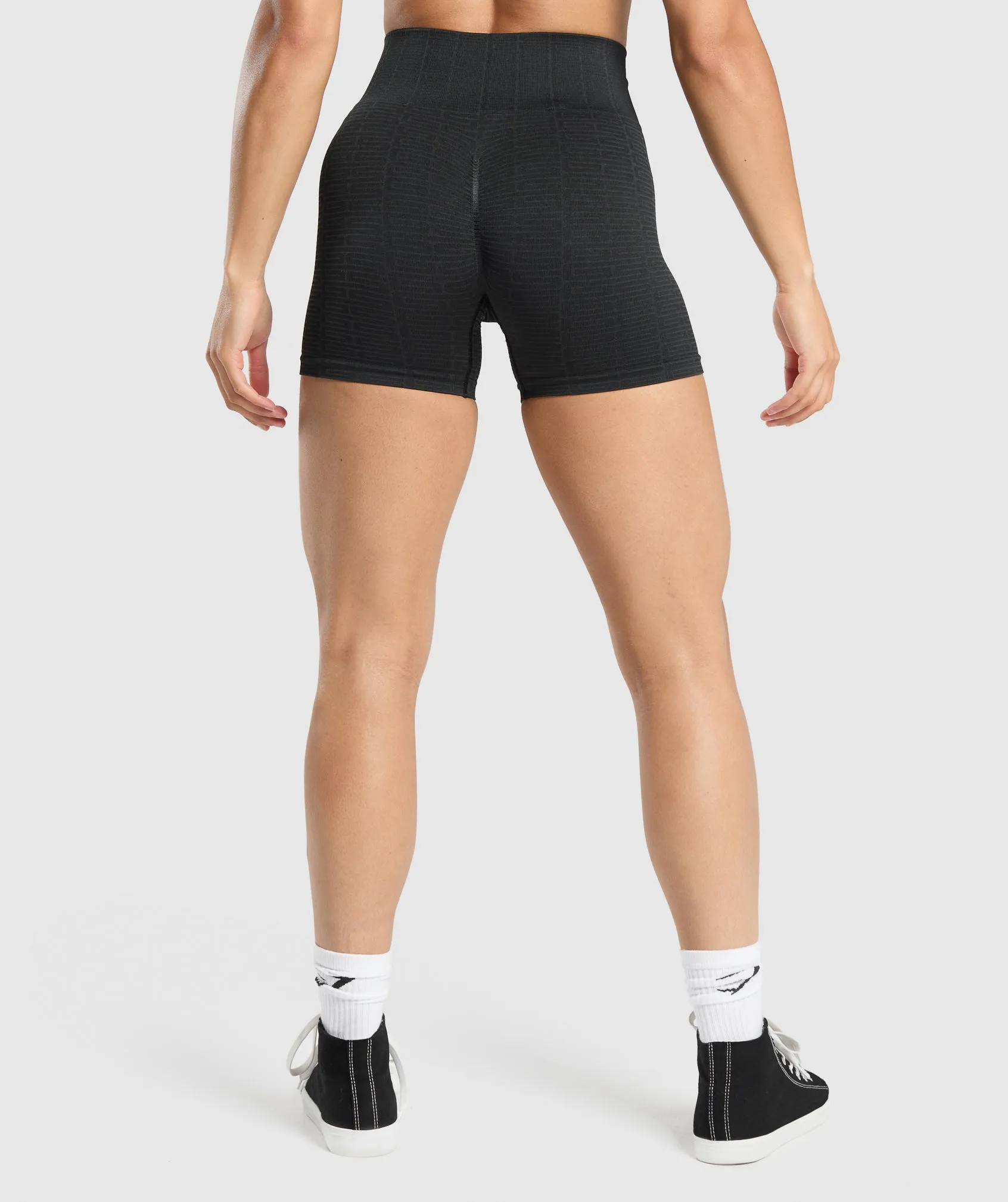 Gymshark Adapt Monogram Seamless Shorts - Black/Pitch Grey