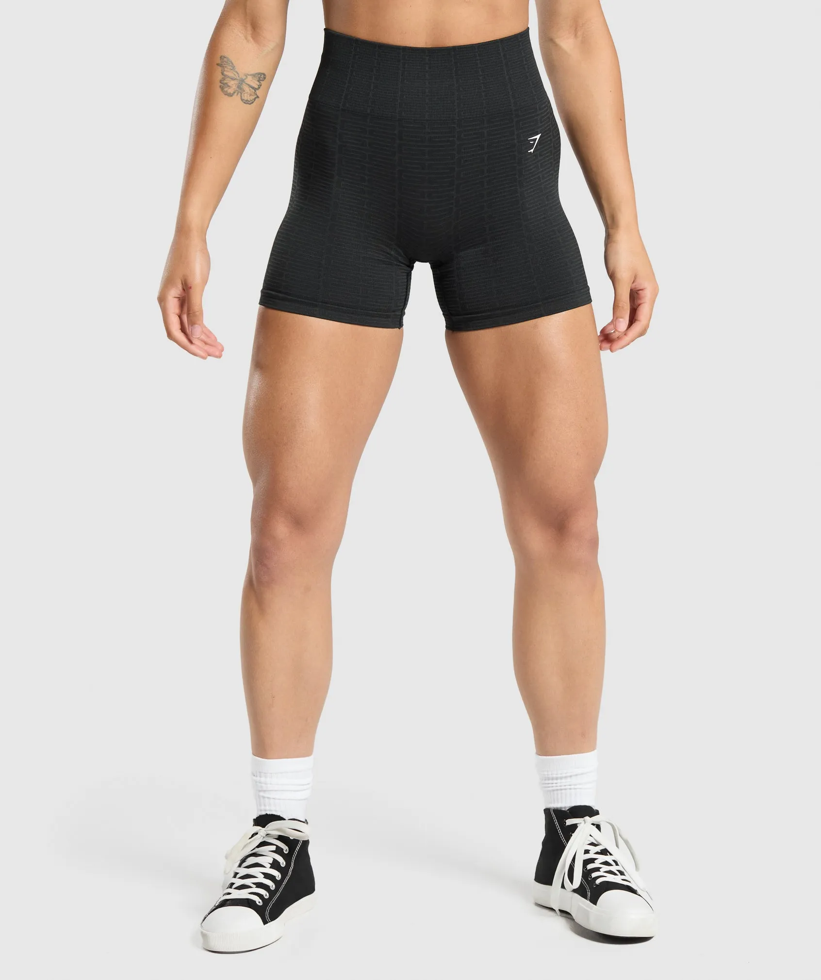 Gymshark Adapt Monogram Seamless Shorts - Black/Pitch Grey