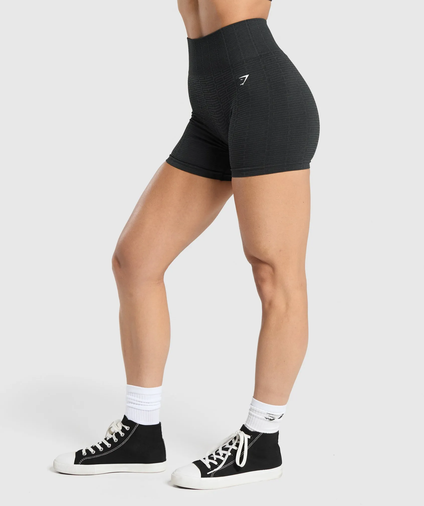 Gymshark Adapt Monogram Seamless Shorts - Black/Pitch Grey