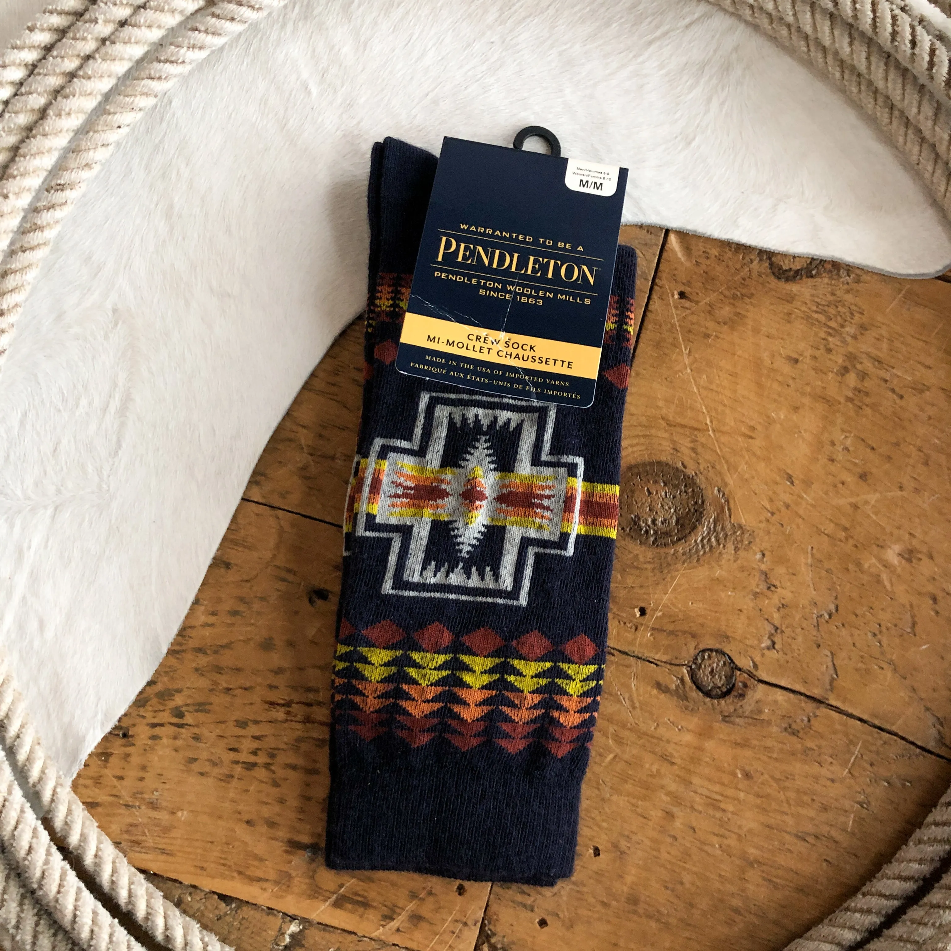 Harding Navy Pendleton Crew Sock