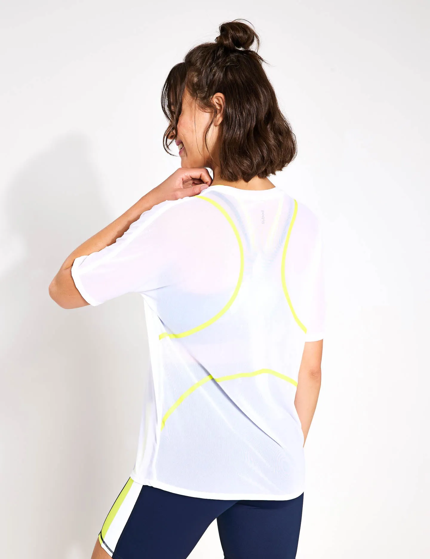 Heidi Sports Tee - White/Lime