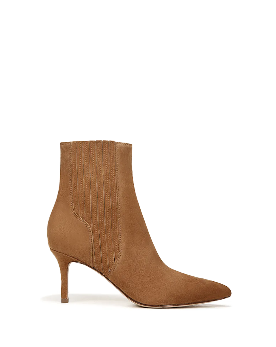 Lisa Suede Mid-Heel Bootie