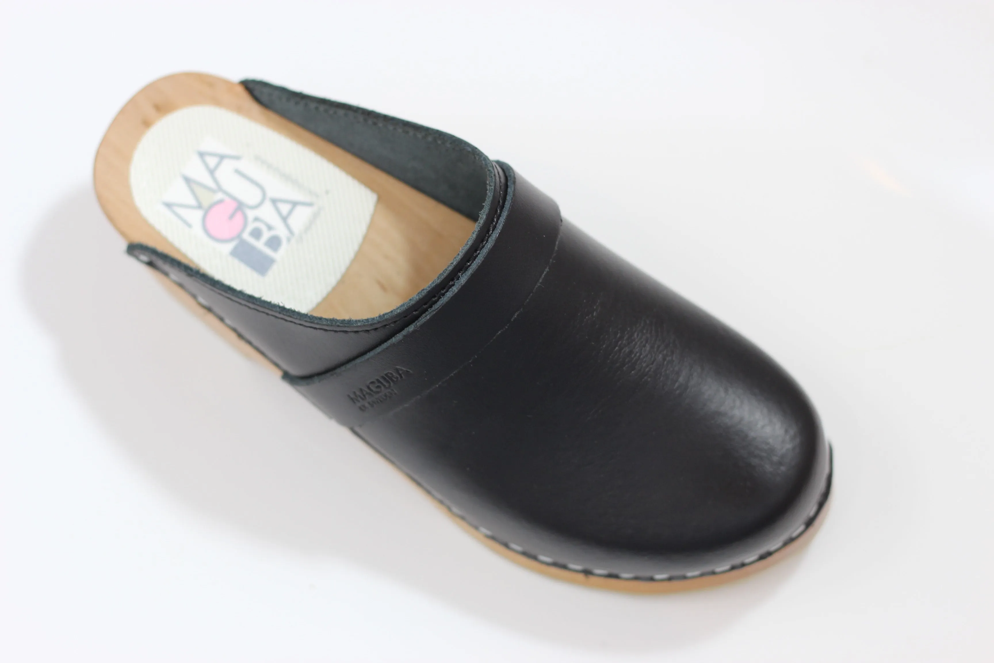 Maguba Women's Berkeley Clog - Black Leather