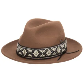 Men's Wool Felt Fedora With Textured Jacquard Band