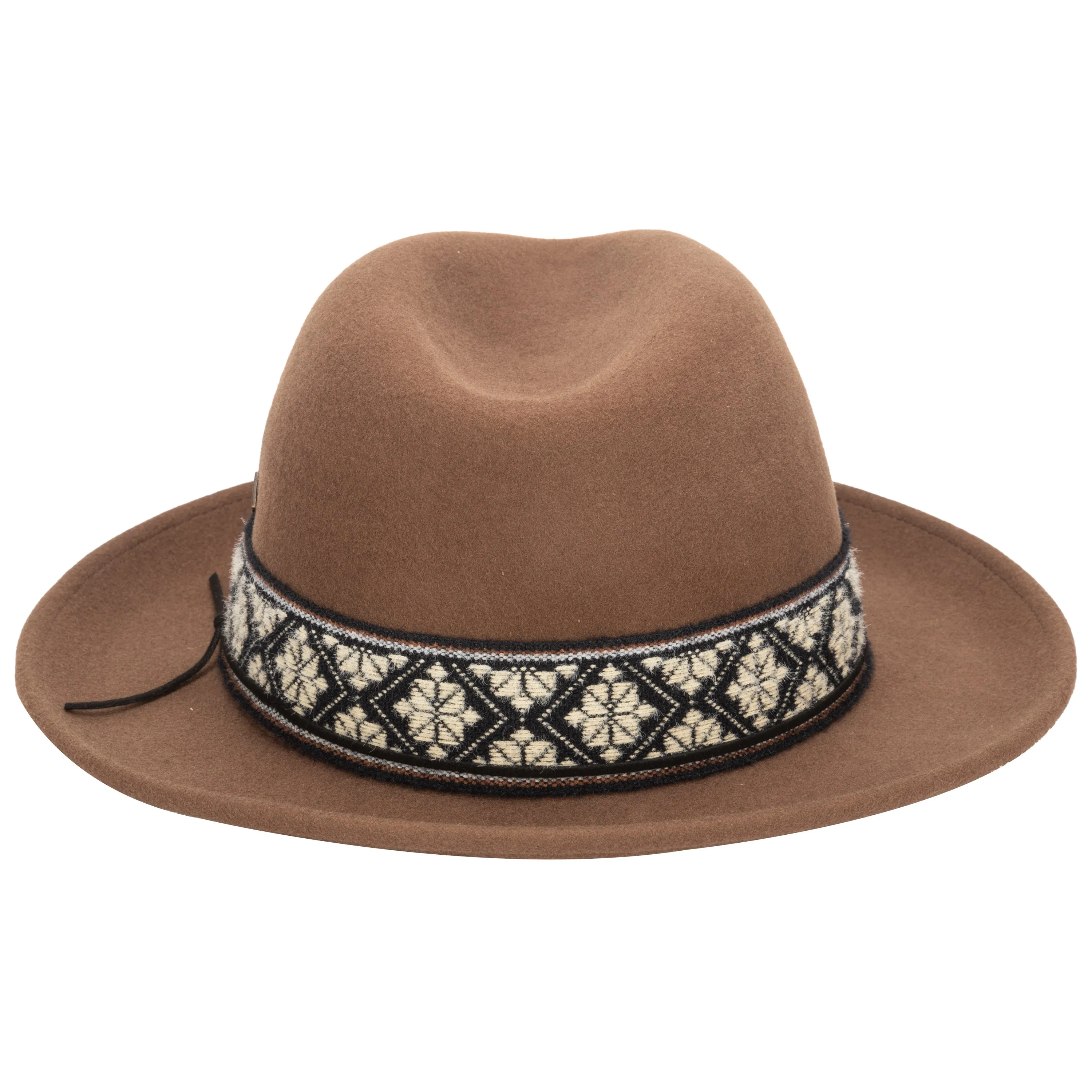 Men's Wool Felt Fedora With Textured Jacquard Band