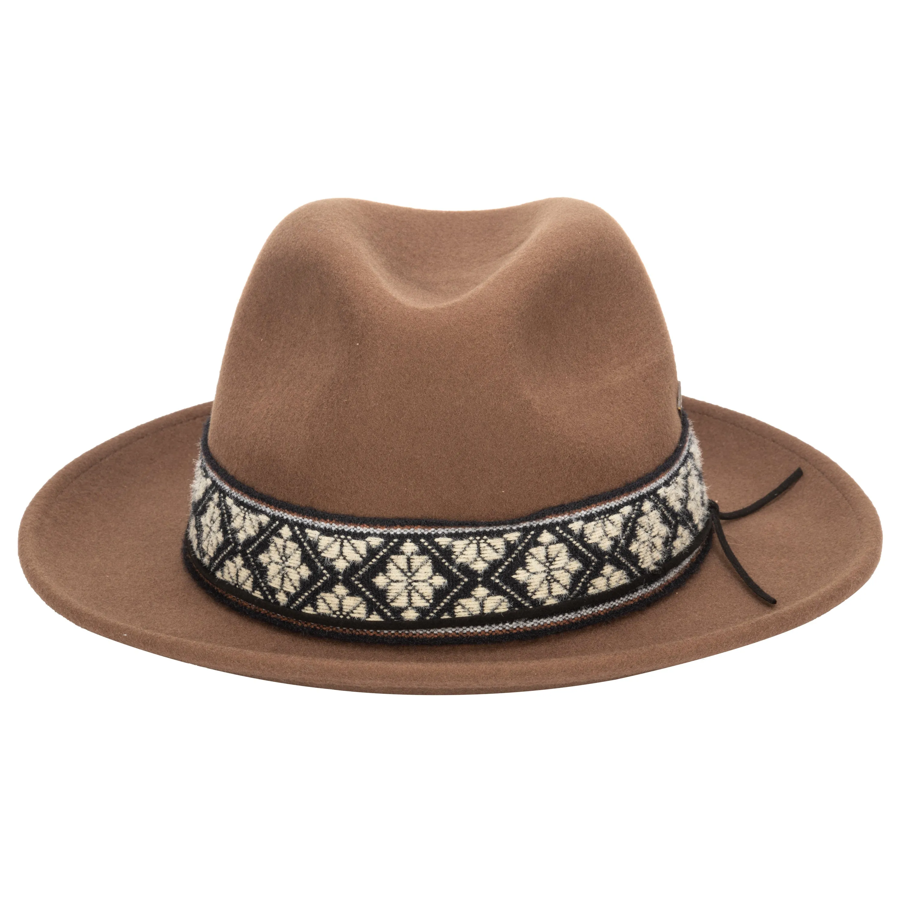 Men's Wool Felt Fedora With Textured Jacquard Band