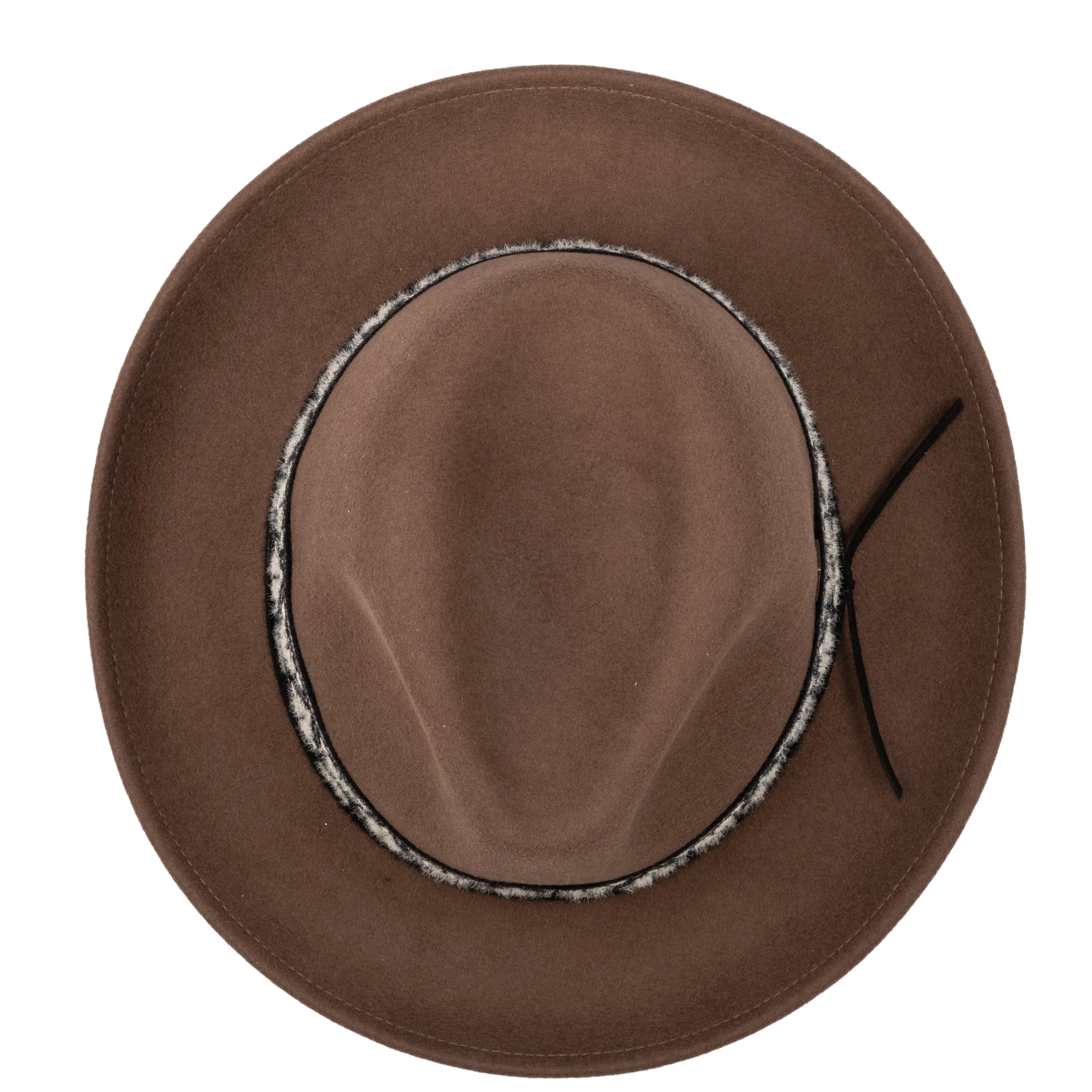 Men's Wool Felt Fedora With Textured Jacquard Band