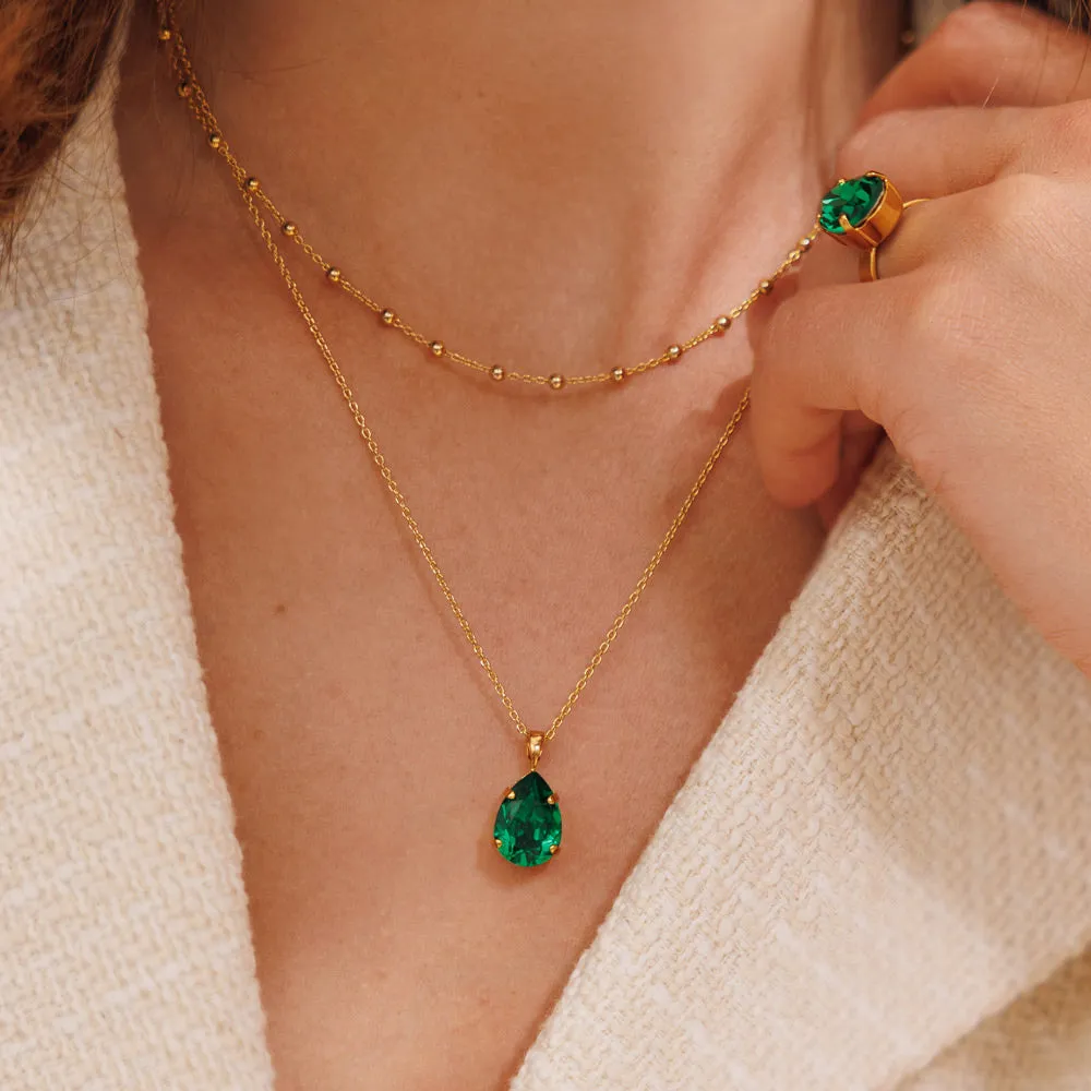 Mini Drop Necklace / Majestic Green