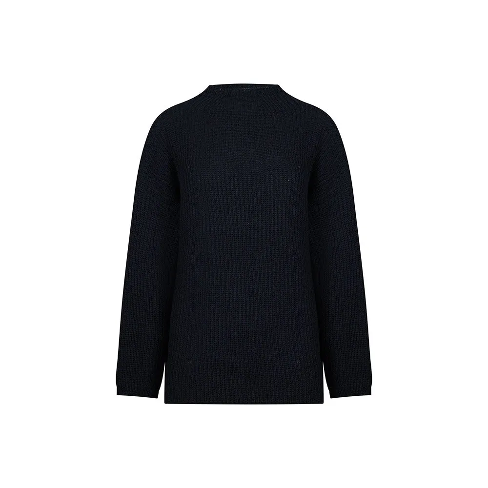 Navy Ciara Funnel Neck Sweater