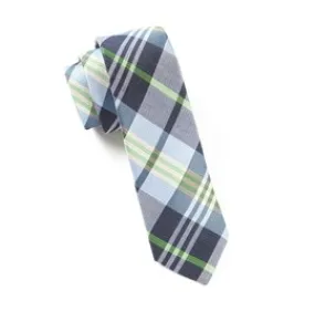 Navy Crystal Wave Plaid Necktie