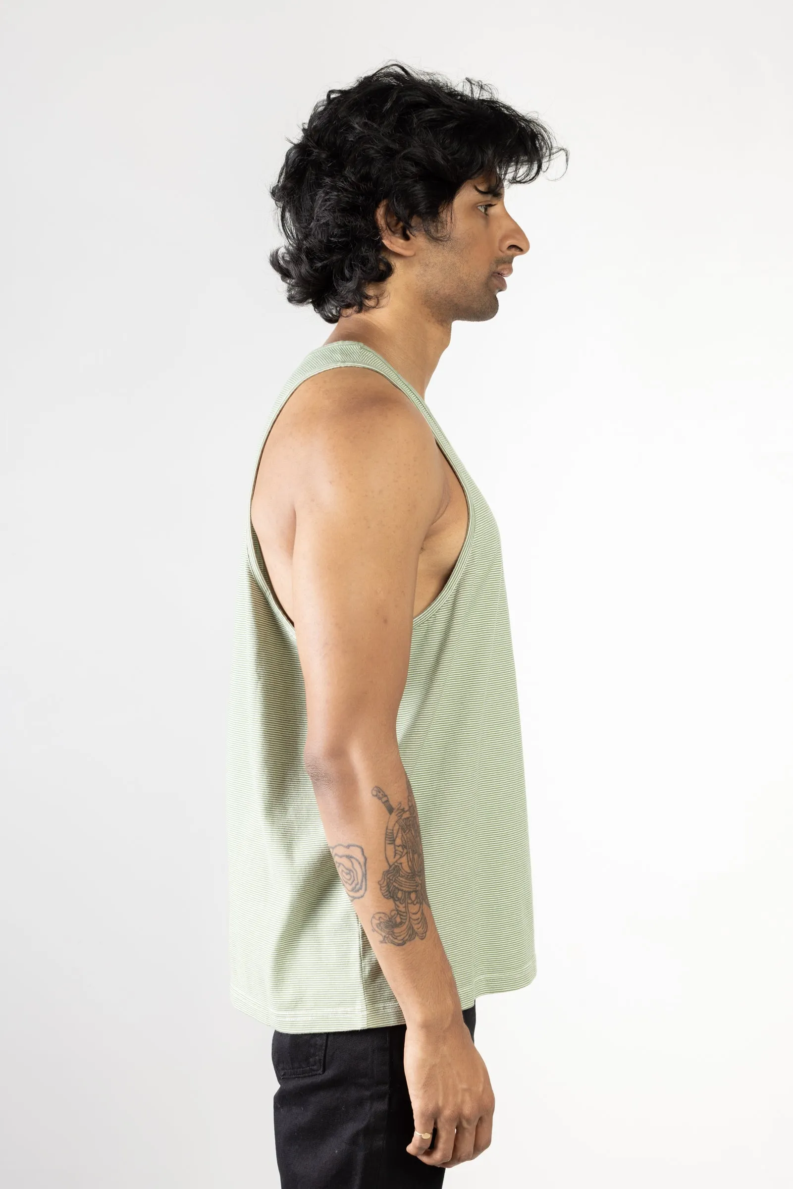 NS2170-2 Mini Stripe Tank Top in Green