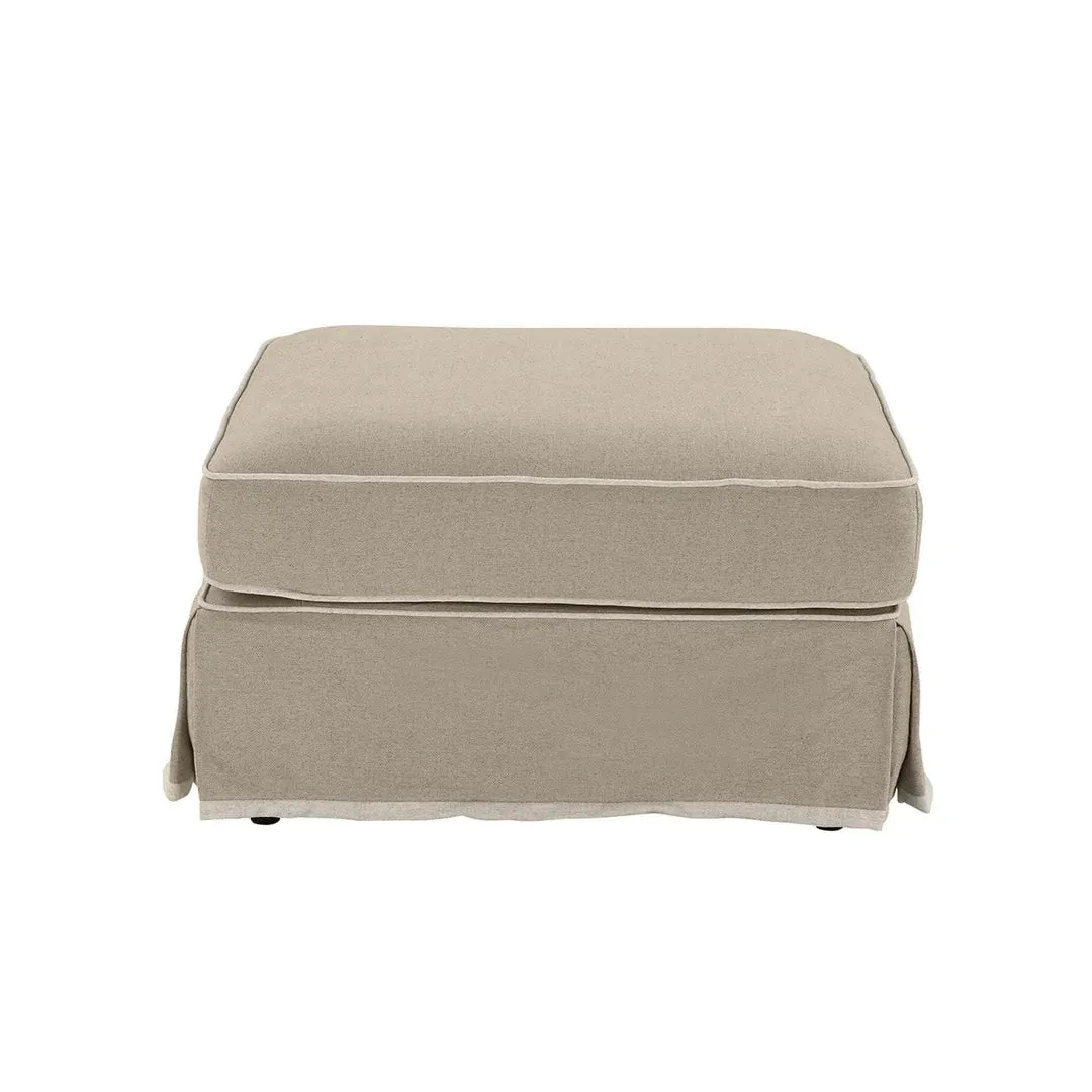 Ottoman Natural with White Piping