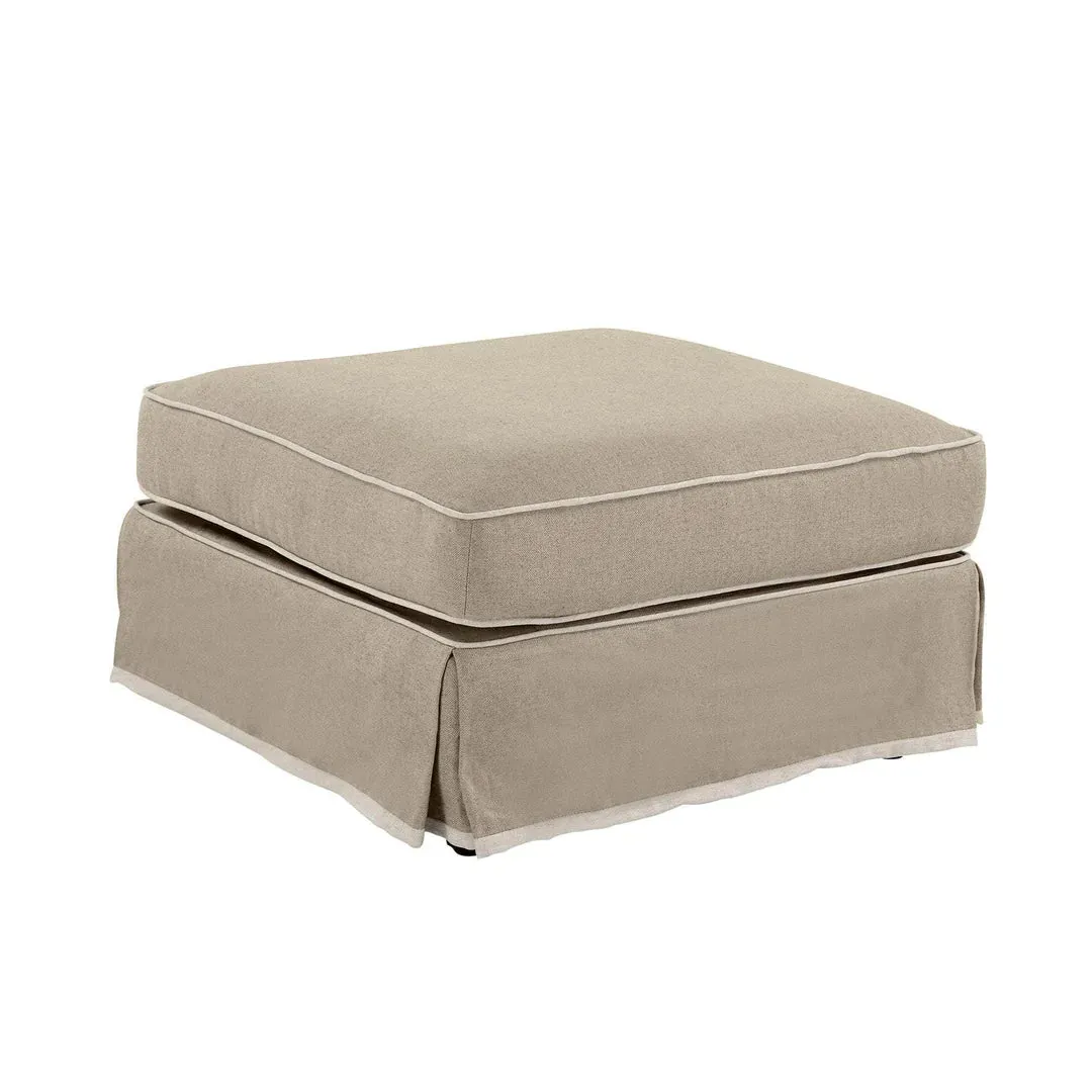 Ottoman Natural with White Piping