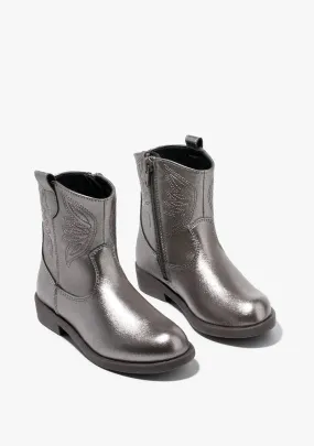 Pewter cowboy boots