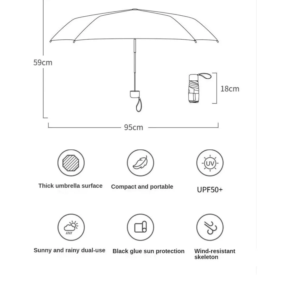 Portable Pocket Sized Umbrella (Random Color)