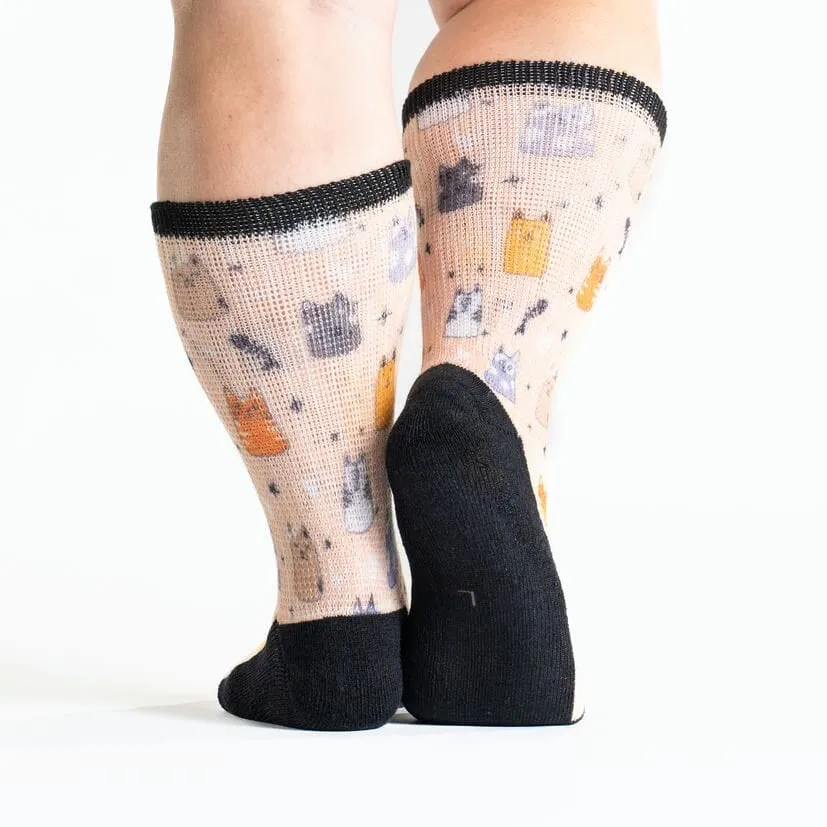 Pretty Kitty Non-Binding Diabetic Socks