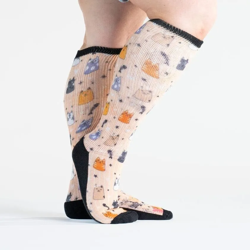 Pretty Kitty Non-Binding Diabetic Socks