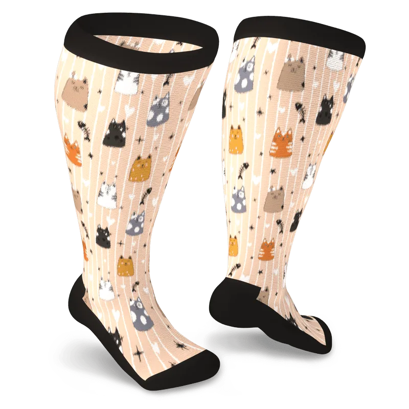 Pretty Kitty Non-Binding Diabetic Socks