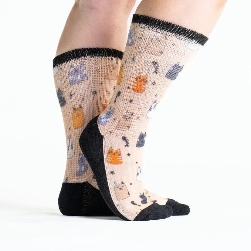 Pretty Kitty Non-Binding Diabetic Socks