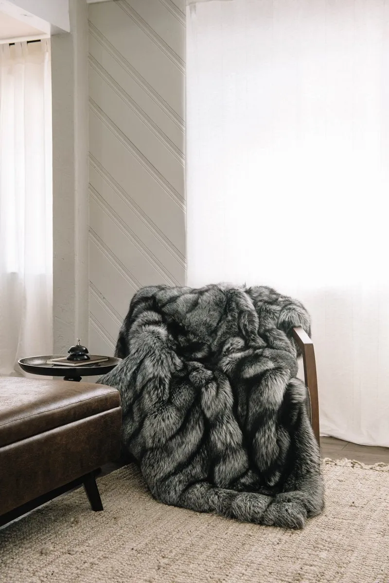 Silver Fox Fur Throw