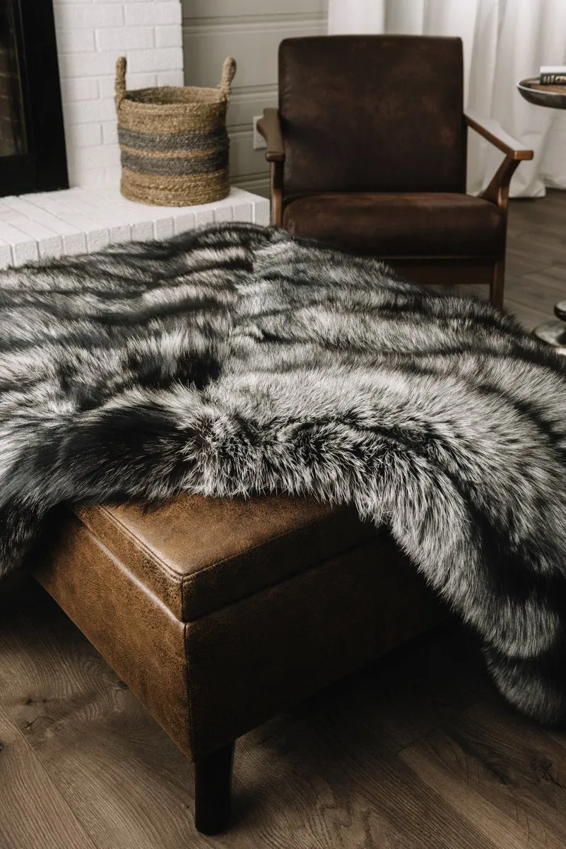 Silver Fox Fur Throw