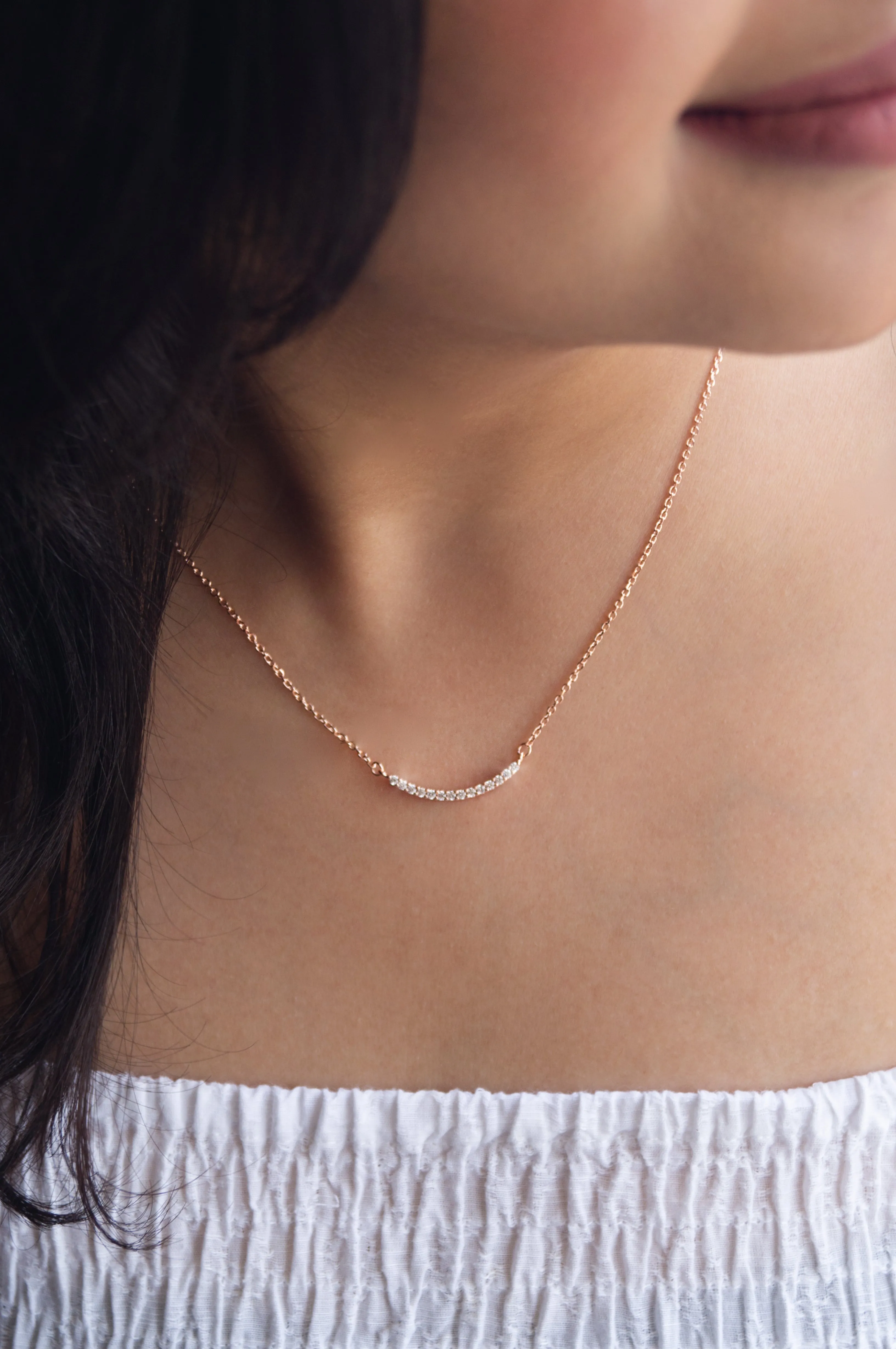 Spakly Smile Sterling Silver Pendant Necklace