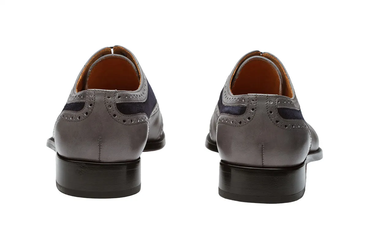 Super Brogue Oxford – Grey & Navy