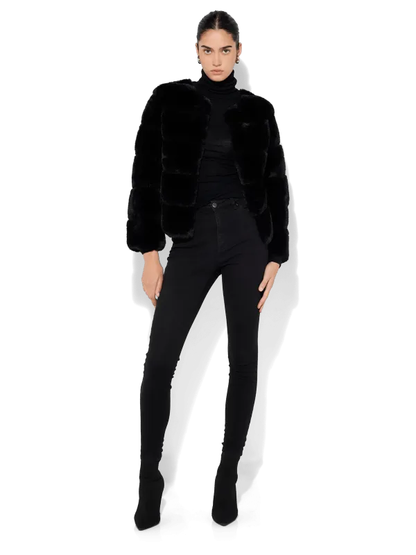 Teddi Black Fur Coat