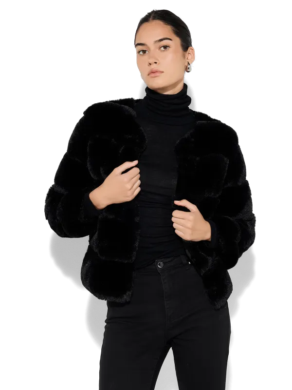 Teddi Black Fur Coat