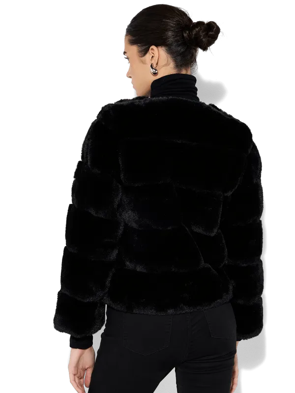 Teddi Black Fur Coat