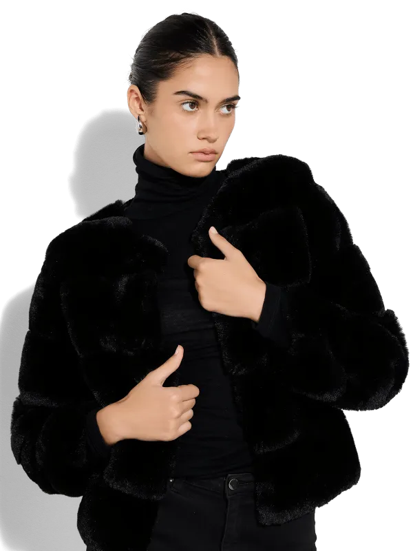 Teddi Black Fur Coat