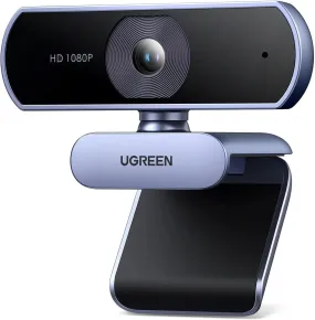 UGREEN USB Webcam, FHD 1080P/30fps For PC Webcam with Microphone, Clear Stereo Audio, Auto Light Correction, 85° View Web Cam for Live Streaming, Video Calling, Studying, Conferences etc. (15728)