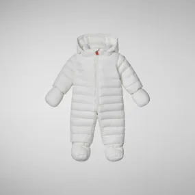 Unisex kids' hooded jumpsuit Storm in off white