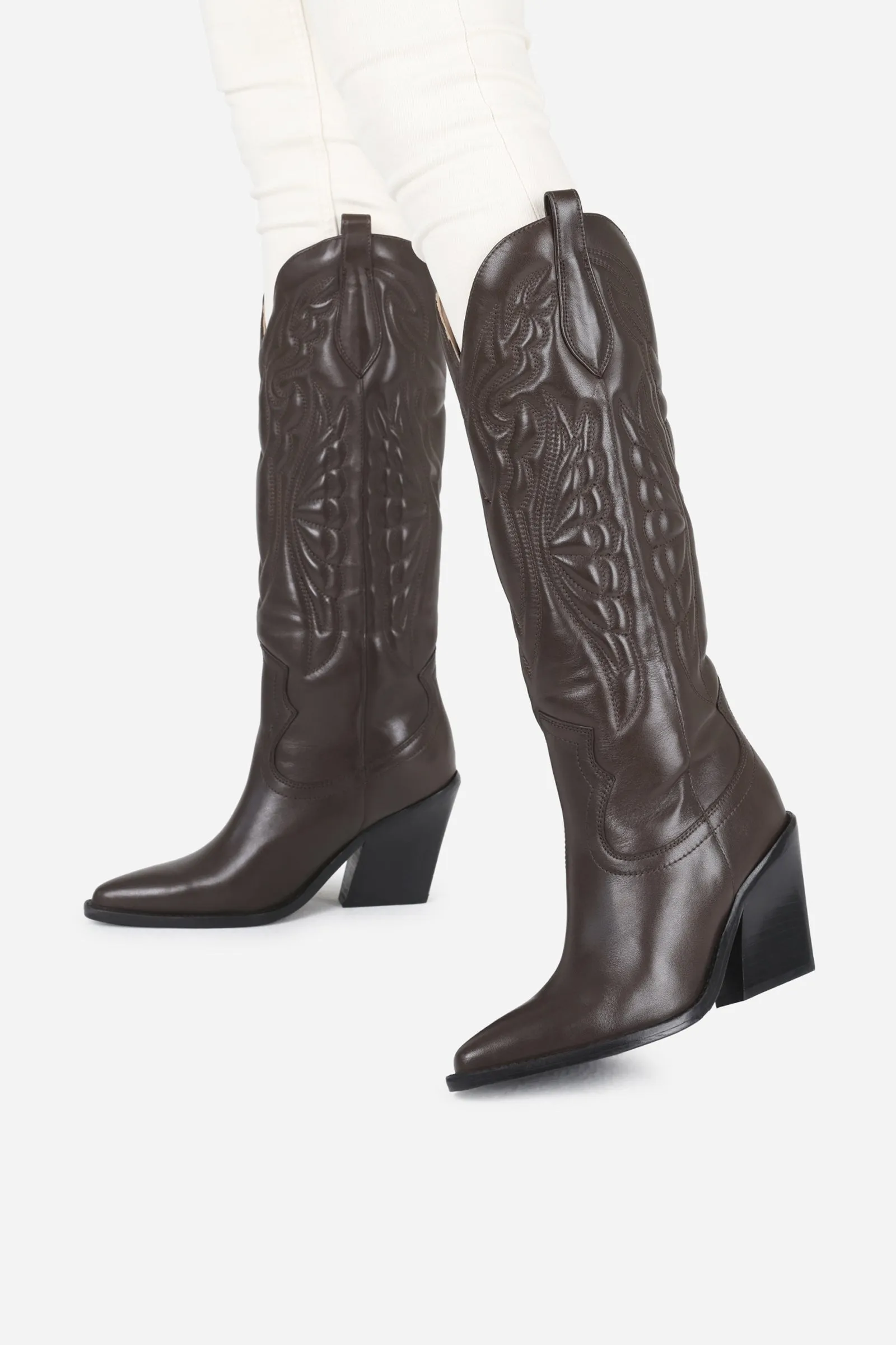 Western High Boot New-Kole | dark brown