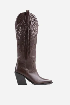 Western High Boot New-Kole | dark brown