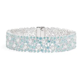 White & Lagoon Blue Pavé Bracelet