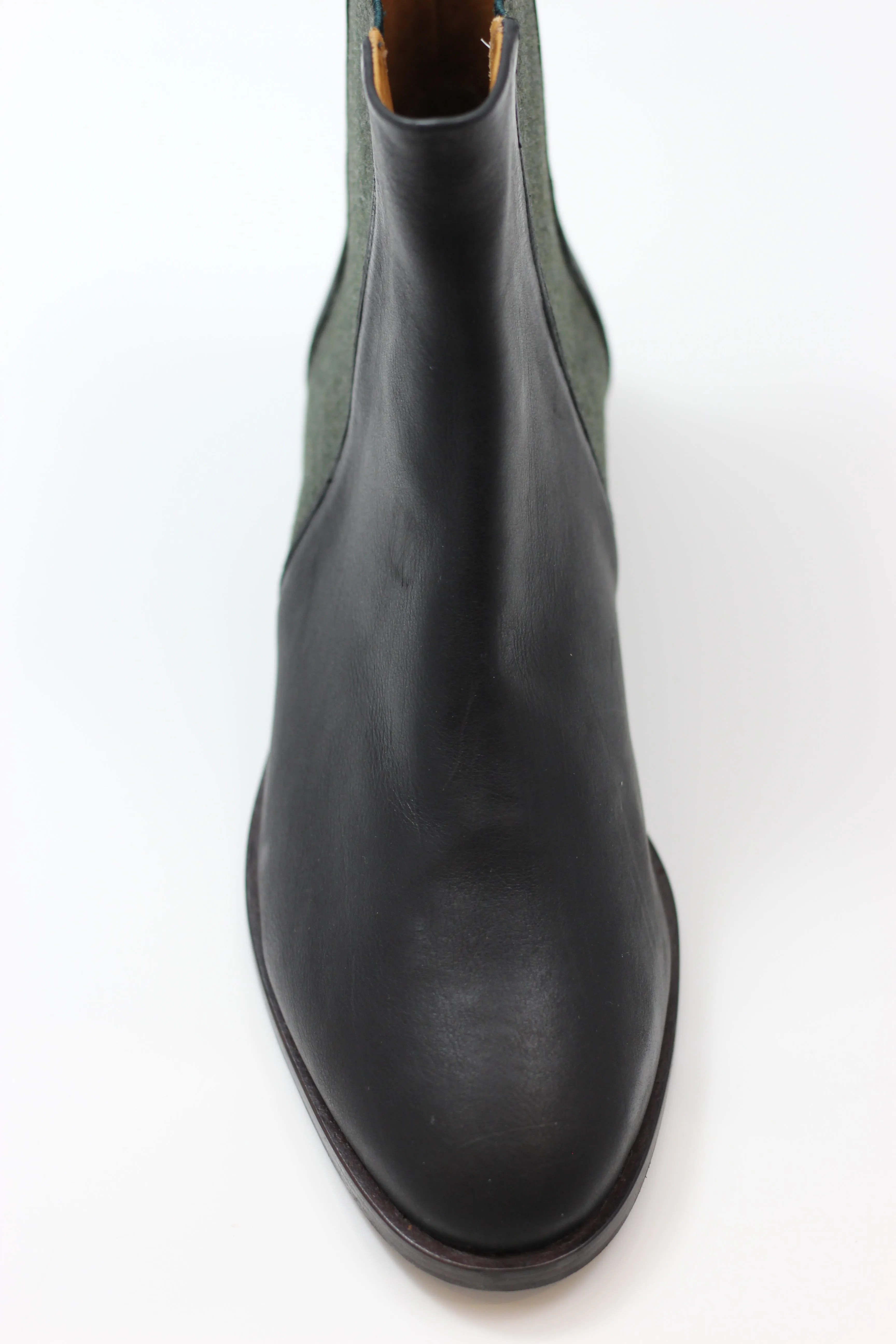 Women's Medlar Boot - Black/Green Leather/Felt