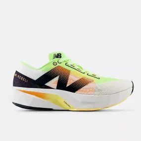 Women's New Balance FuelCell Rebel (White with Bleached Lime Glo and Hot Mango)