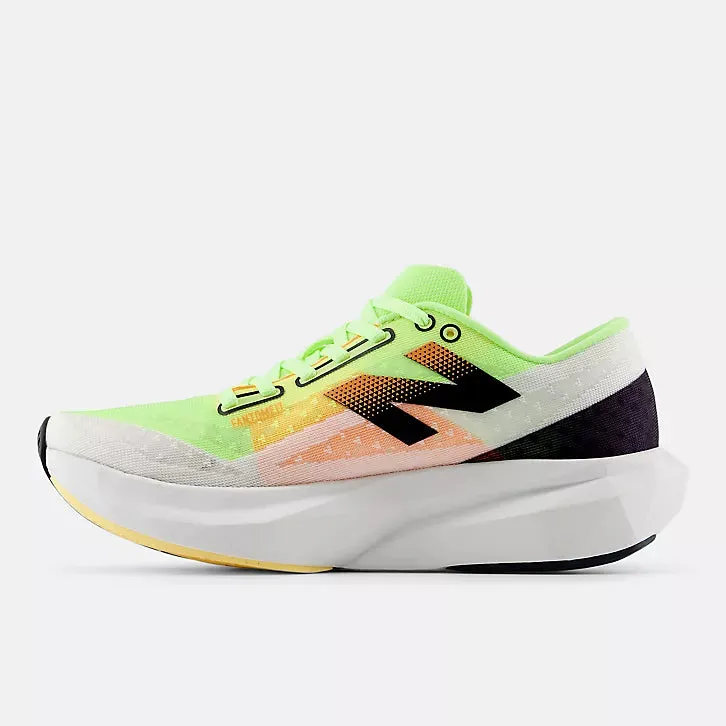 Women's New Balance FuelCell Rebel (White with Bleached Lime Glo and Hot Mango)